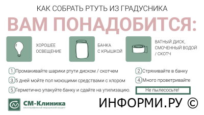Что делать, если разбился градусник: как собрать ртуть?